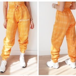 orange tie dye joggers
